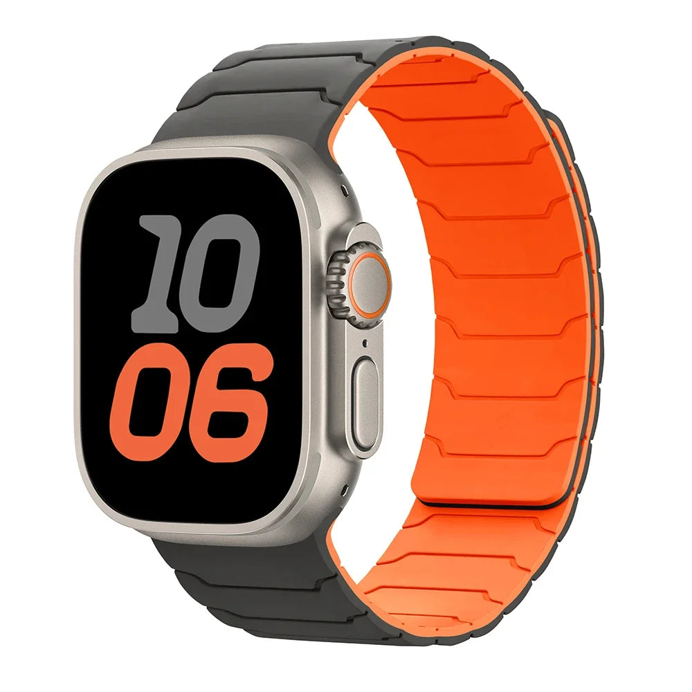 سوار لساعة Apple Watch ultra 2 مقاس 49 مم 45 مم 44 مم 40 مم 42 مم 46 مم 41 مم 38 مم سوار سيليكون مغناطيسي لساعة IWatch Series 10 SE 9 8 7 