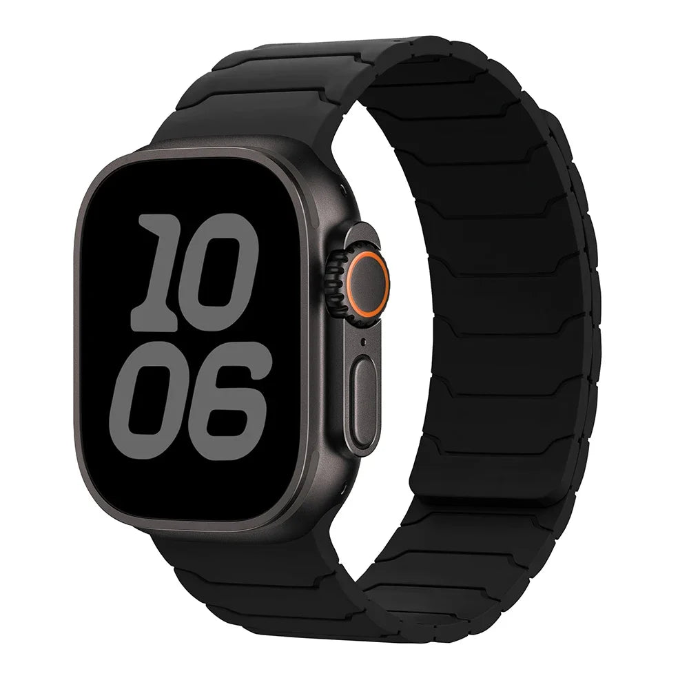 سوار لساعة Apple Watch ultra 2 مقاس 49 مم 45 مم 44 مم 40 مم 42 مم 46 مم 41 مم 38 مم سوار سيليكون مغناطيسي لساعة IWatch Series 10 SE 9 8 7 