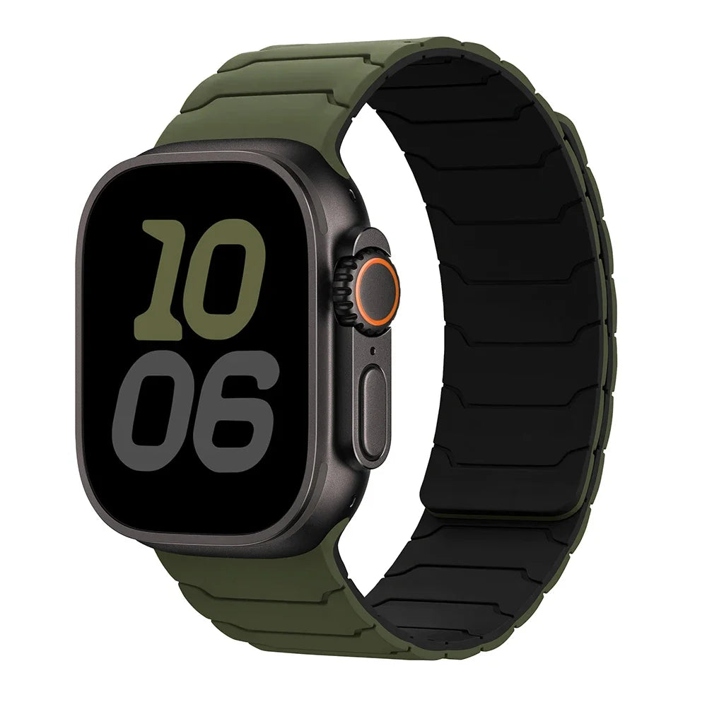 سوار لساعة Apple Watch ultra 2 مقاس 49 مم 45 مم 44 مم 40 مم 42 مم 46 مم 41 مم 38 مم سوار سيليكون مغناطيسي لساعة IWatch Series 10 SE 9 8 7 