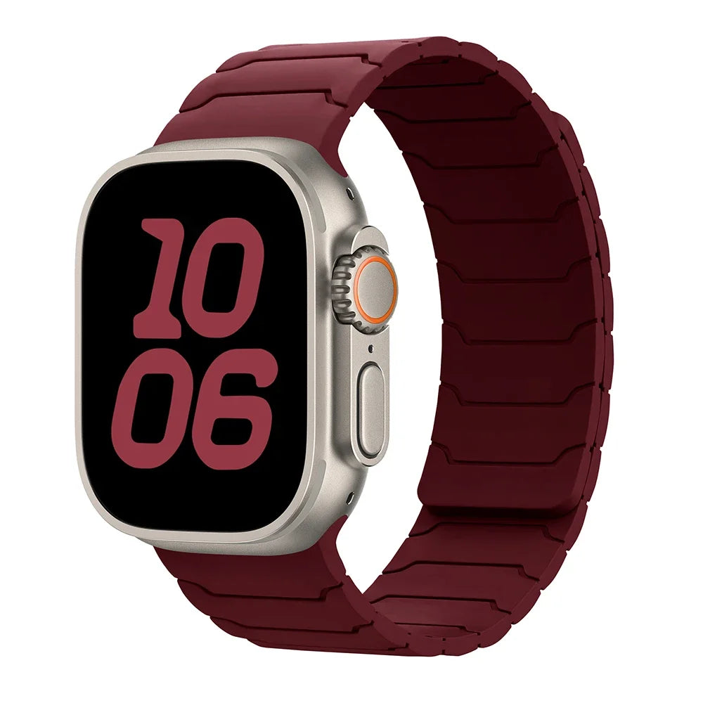 سوار لساعة Apple Watch ultra 2 مقاس 49 مم 45 مم 44 مم 40 مم 42 مم 46 مم 41 مم 38 مم سوار سيليكون مغناطيسي لساعة IWatch Series 10 SE 9 8 7 