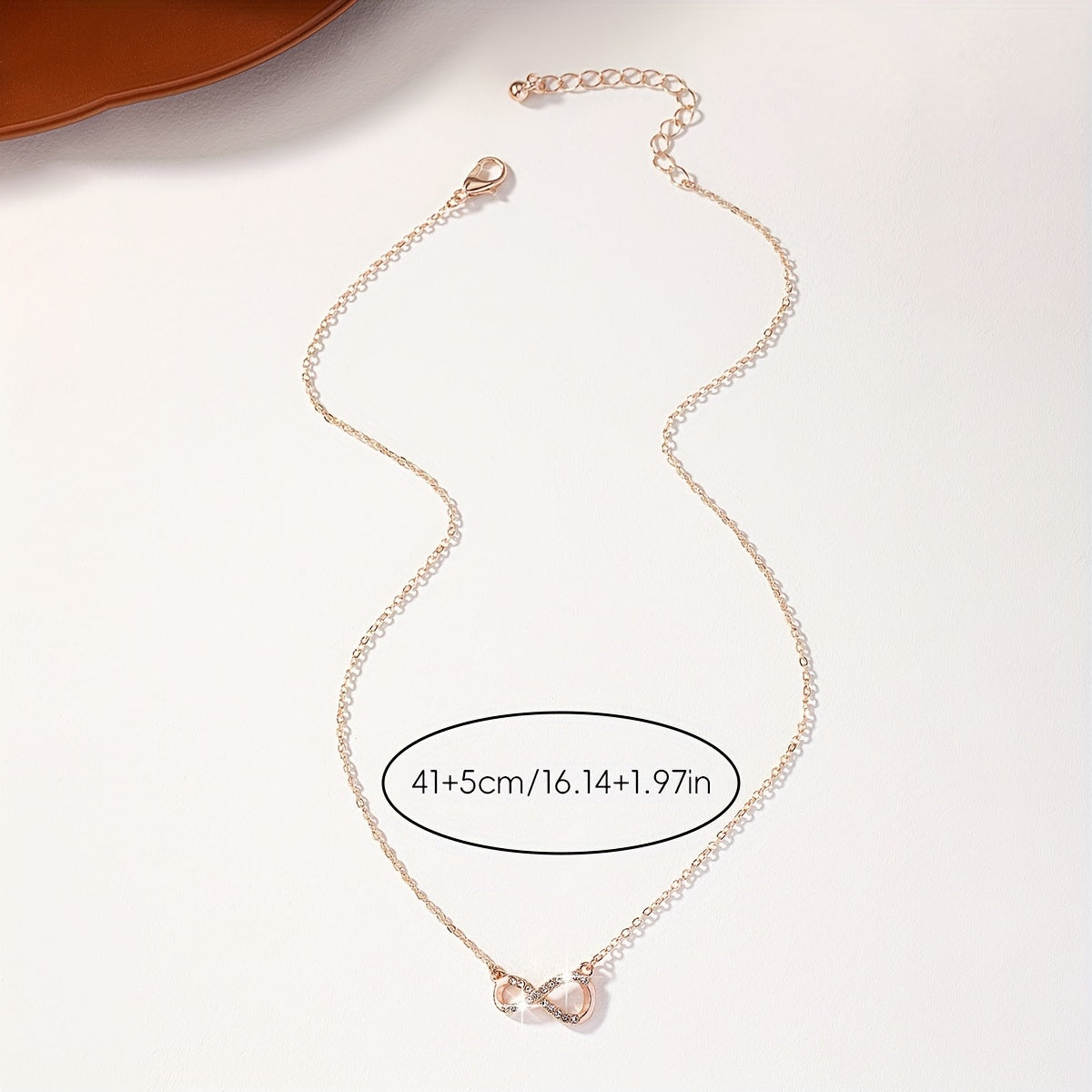 Luxurious Infinity Rhinestone Pendant Necklace - Shiny Chain, Exquisite Design, Durable Construction, Perfect Gift for Women, Anniversary, Birthday, or Valentine's Day