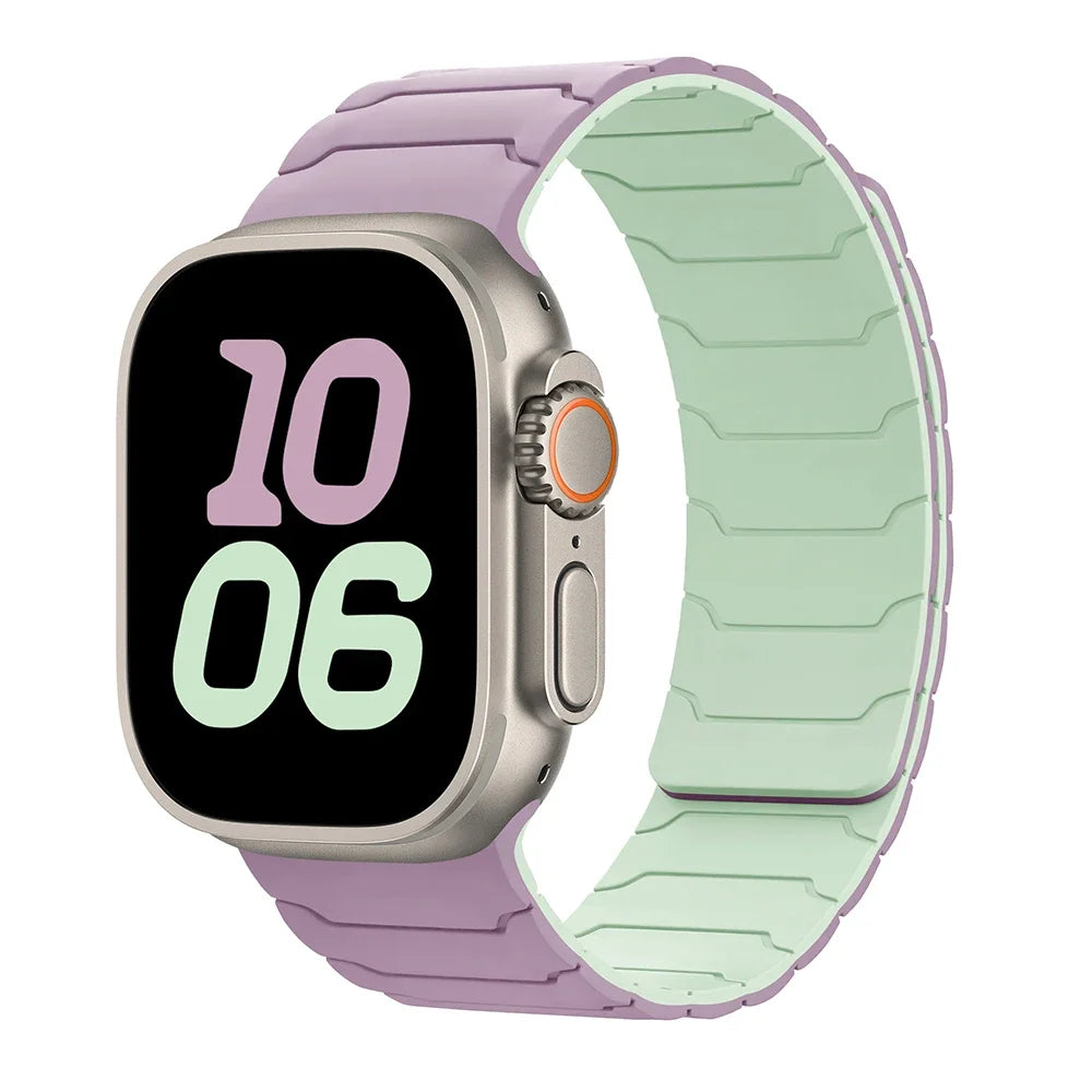 سوار لساعة Apple Watch ultra 2 مقاس 49 مم 45 مم 44 مم 40 مم 42 مم 46 مم 41 مم 38 مم سوار سيليكون مغناطيسي لساعة IWatch Series 10 SE 9 8 7 
