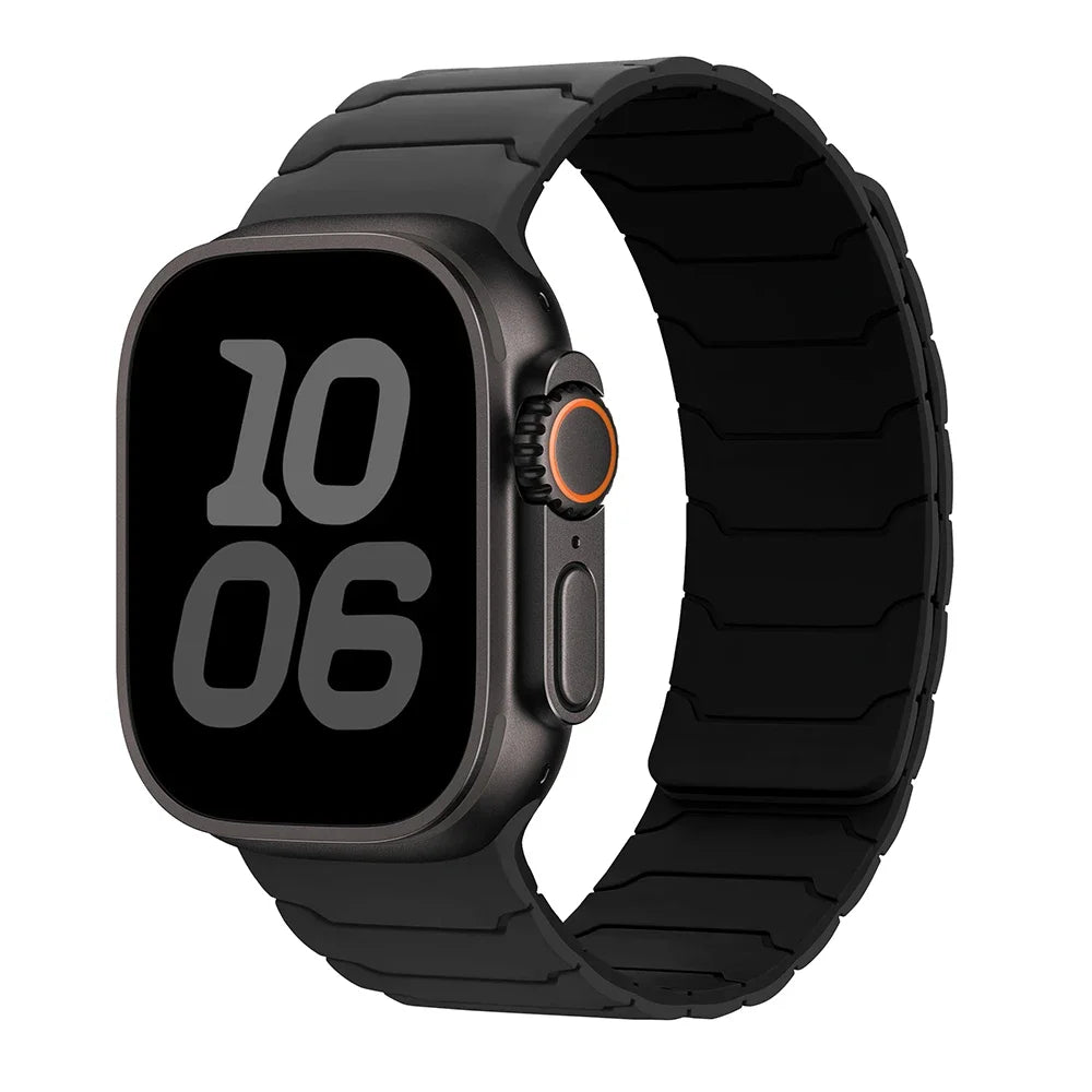سوار لساعة Apple Watch ultra 2 مقاس 49 مم 45 مم 44 مم 40 مم 42 مم 46 مم 41 مم 38 مم سوار سيليكون مغناطيسي لساعة IWatch Series 10 SE 9 8 7 