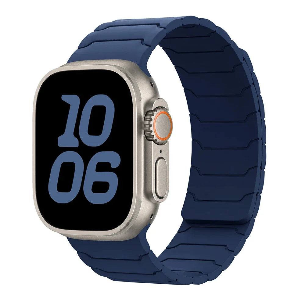 سوار لساعة Apple Watch ultra 2 مقاس 49 مم 45 مم 44 مم 40 مم 42 مم 46 مم 41 مم 38 مم سوار سيليكون مغناطيسي لساعة IWatch Series 10 SE 9 8 7 