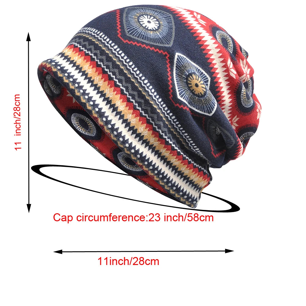 Graffiti scarf dual purpose hood,High quality of female and Men's cap, Baotou Hat, breathable sleeping hat,Striped Bohemian hat