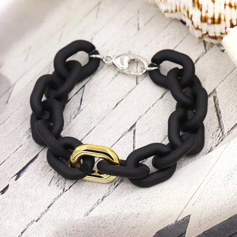 Bracelets for Women New Fashion Colorful Acrylic Chain Bracelet on Hand Jewelry Gifts for Female Girls