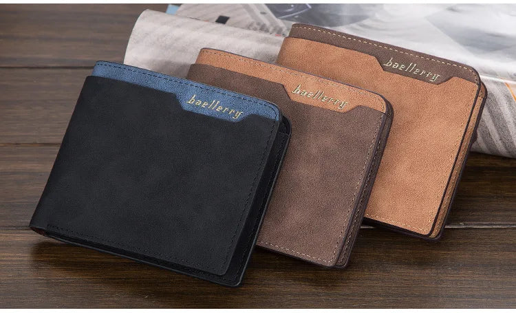 2024 Men Wallets Name Engraving Fashion Short Male Purse Simple Card Holder High Quality Male Purse For Boy Carteria