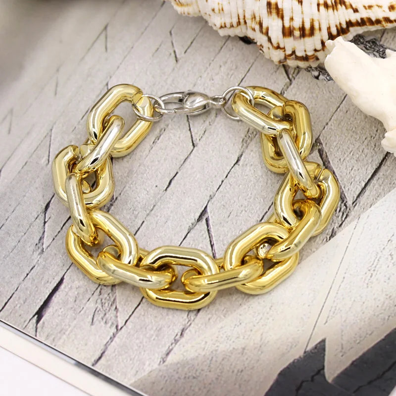 Bracelets for Women New Fashion Colorful Acrylic Chain Bracelet on Hand Jewelry Gifts for Female Girls