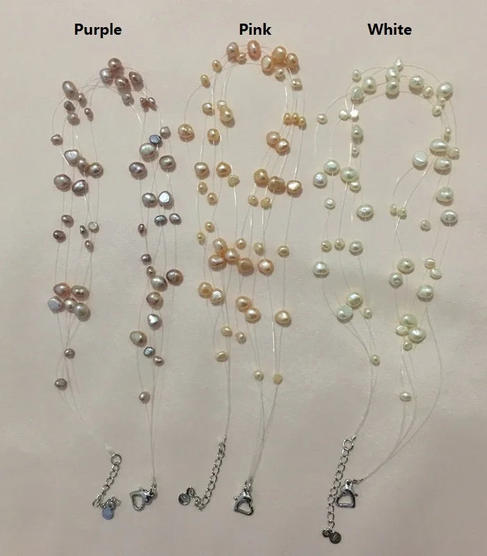 Natural Freshwater Pearl Necklace For Women  Baroque Pearl Layered Choker Fashion Gold Plated Jewelry Accessories Clasp 2021