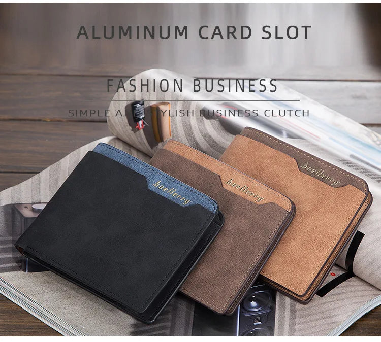 2024 Men Wallets Name Engraving Fashion Short Male Purse Simple Card Holder High Quality Male Purse For Boy Carteria