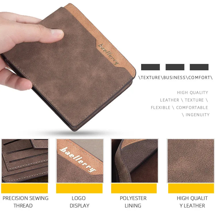 2024 Men Wallets Name Engraving Fashion Short Male Purse Simple Card Holder High Quality Male Purse For Boy Carteria