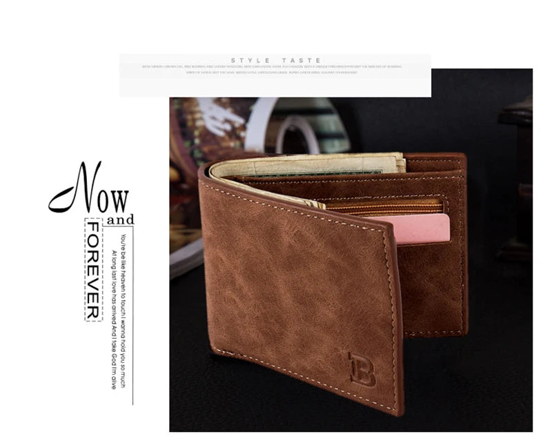 Wallet Men Leather Purse for Men Wallets with Zipper Card Holder Coin Pocket Male Money Bag Classic Monederos De Hombre