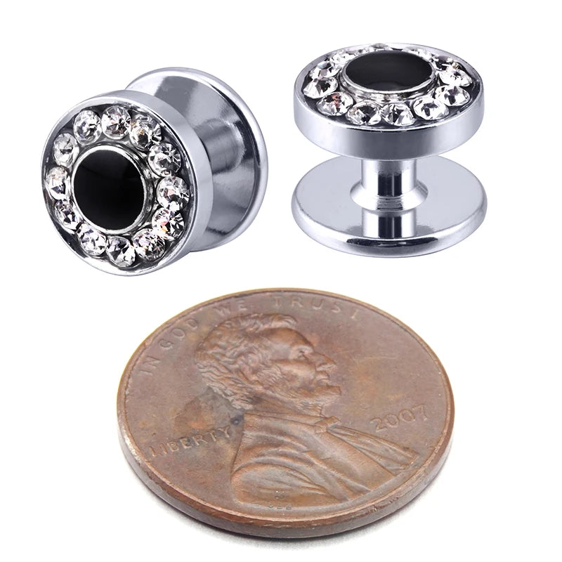 Luxury Cufflinks and Studs Set for Men,Classic Black Enamel&Crystal Tuxedo Shirt Cufflinks set for Wedding Jewelry Accessories