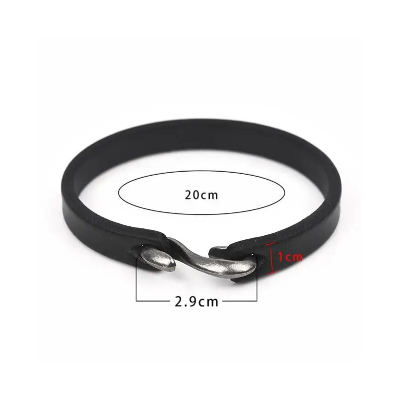 Jiayiqi Men Bracelet Genuine Leather Bangle Retro Cuff Bracelet Classic Hooks Wristband Men Women Jewelry Gifts
