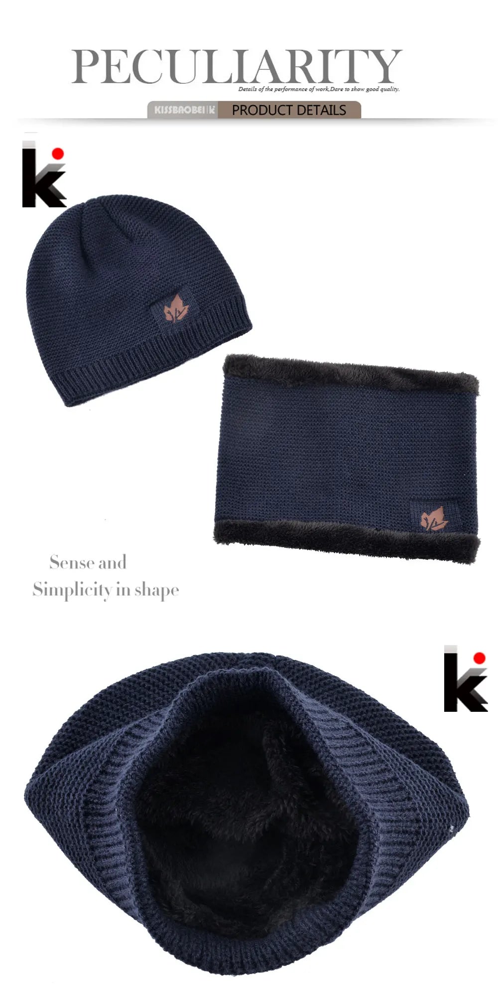 Men Winter Hat Scarf Sets Fashion Maple Leaf Knitted Skullies Beanies Man Thick Add Velvet Knit Bonnet Cap Boys Scarves Set