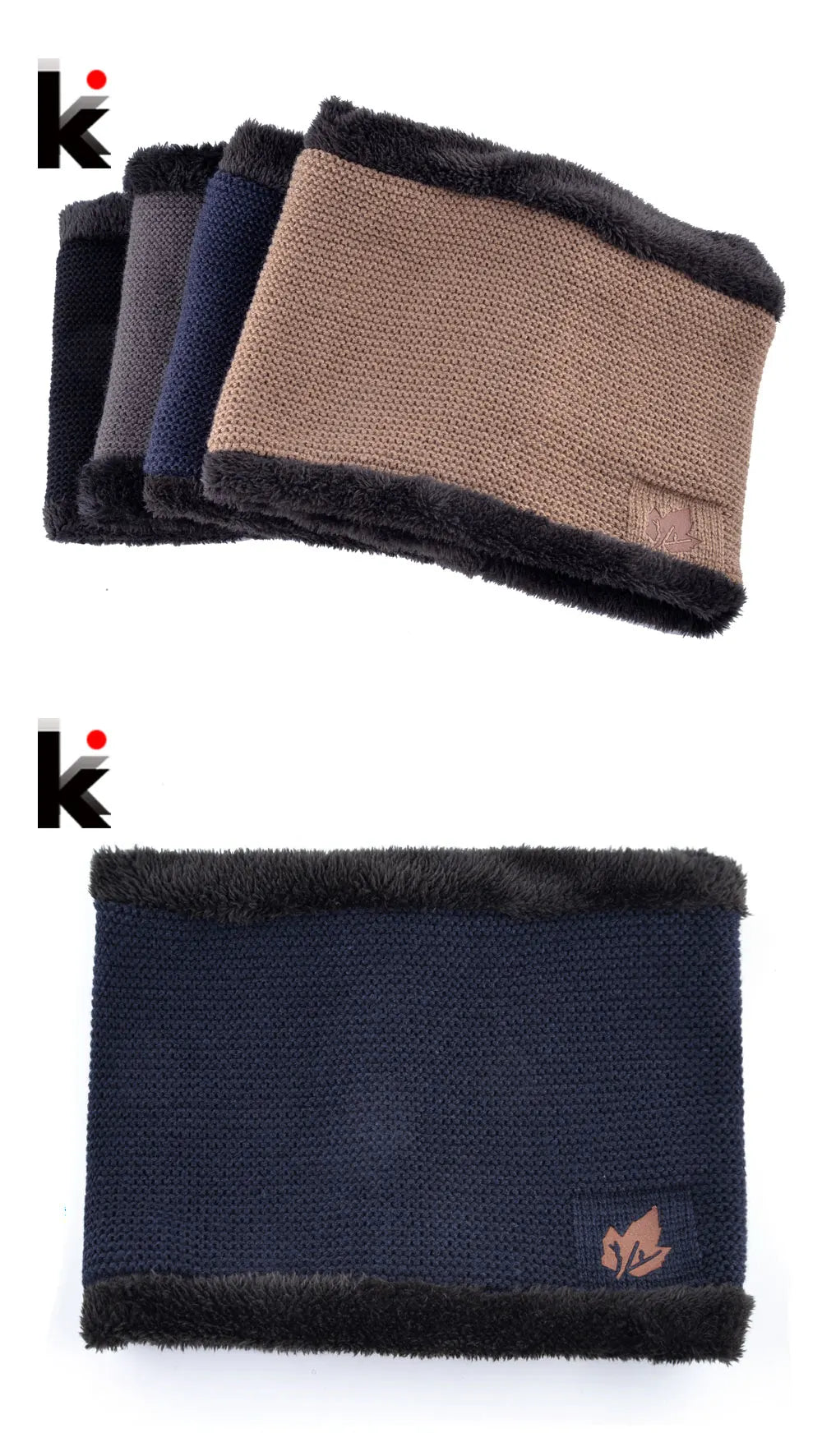 Men Winter Hat Scarf Sets Fashion Maple Leaf Knitted Skullies Beanies Man Thick Add Velvet Knit Bonnet Cap Boys Scarves Set