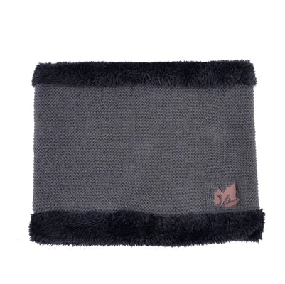 Men Winter Hat Scarf Sets Fashion Maple Leaf Knitted Skullies Beanies Man Thick Add Velvet Knit Bonnet Cap Boys Scarves Set