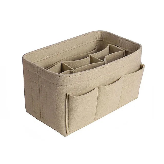 Fashion Women Bag Cosmetic Bags And Make up Organizer Felt Insert Bag For Handbag Felt Cloth Inner Bag Fits Various Brand Bags