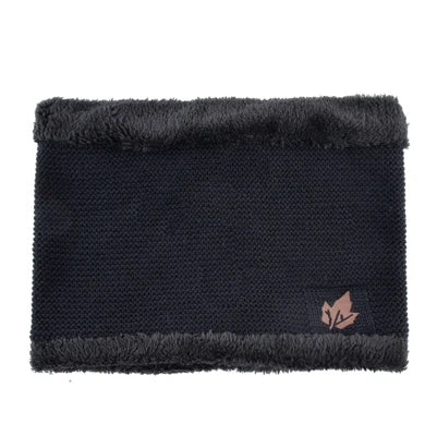 Men Winter Hat Scarf Sets Fashion Maple Leaf Knitted Skullies Beanies Man Thick Add Velvet Knit Bonnet Cap Boys Scarves Set