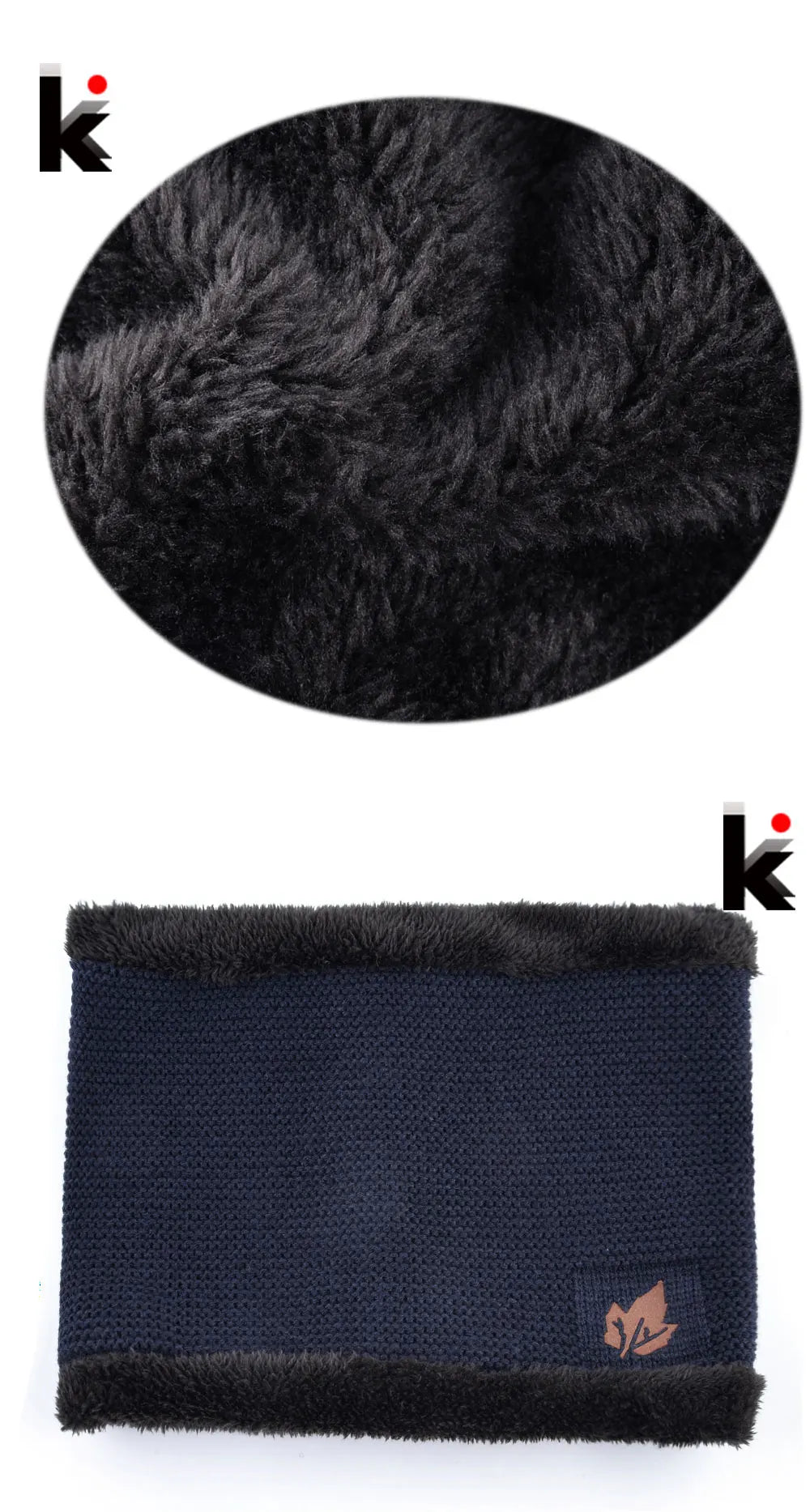 Men Winter Hat Scarf Sets Fashion Maple Leaf Knitted Skullies Beanies Man Thick Add Velvet Knit Bonnet Cap Boys Scarves Set