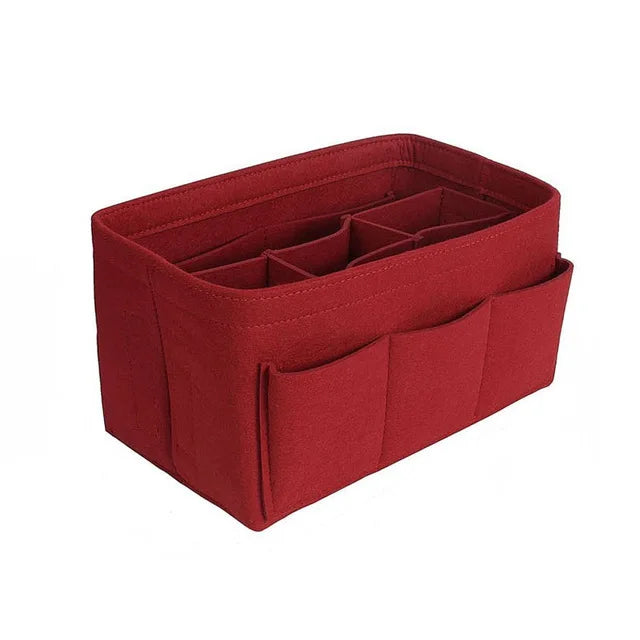 Fashion Women Bag Cosmetic Bags And Make up Organizer Felt Insert Bag For Handbag Felt Cloth Inner Bag Fits Various Brand Bags
