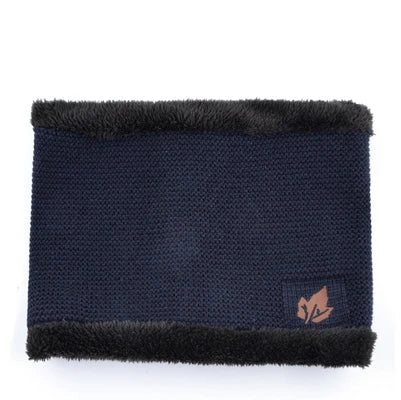 Men Winter Hat Scarf Sets Fashion Maple Leaf Knitted Skullies Beanies Man Thick Add Velvet Knit Bonnet Cap Boys Scarves Set
