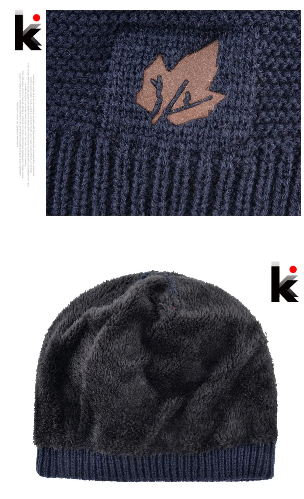 Men Winter Hat Scarf Sets Fashion Maple Leaf Knitted Skullies Beanies Man Thick Add Velvet Knit Bonnet Cap Boys Scarves Set