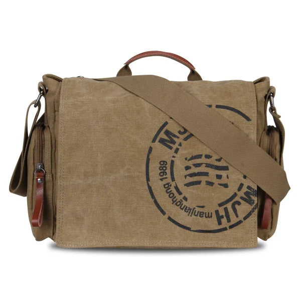 Men's Messenger Bags Canvas Shoulder Hand Bag Fashion Men Business Vintage Crossbody Bag Printing Travel Handbag High Quality
