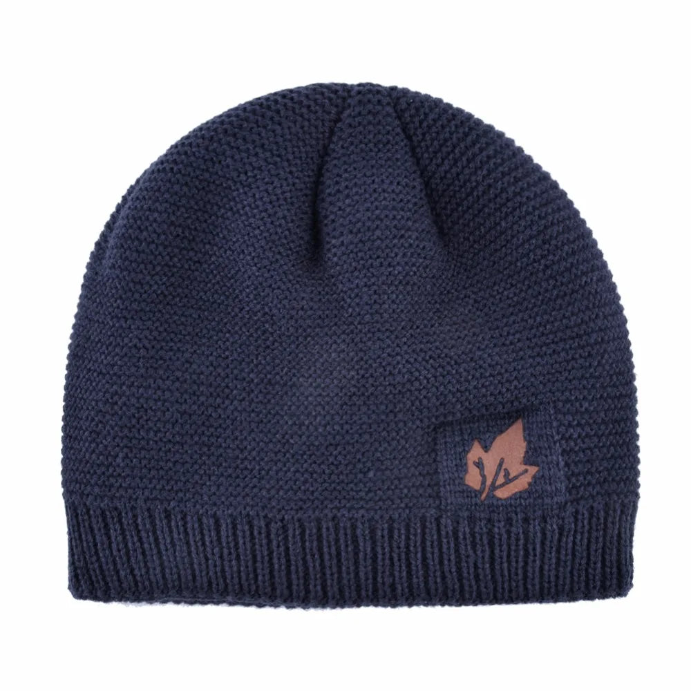 Men Winter Hat Scarf Sets Fashion Maple Leaf Knitted Skullies Beanies Man Thick Add Velvet Knit Bonnet Cap Boys Scarves Set
