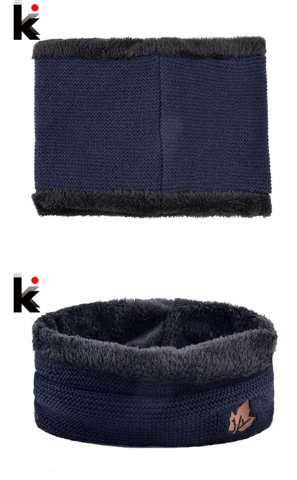 Men Winter Hat Scarf Sets Fashion Maple Leaf Knitted Skullies Beanies Man Thick Add Velvet Knit Bonnet Cap Boys Scarves Set