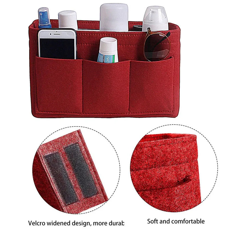 Fashion Women Bag Cosmetic Bags And Make up Organizer Felt Insert Bag For Handbag Felt Cloth Inner Bag Fits Various Brand Bags