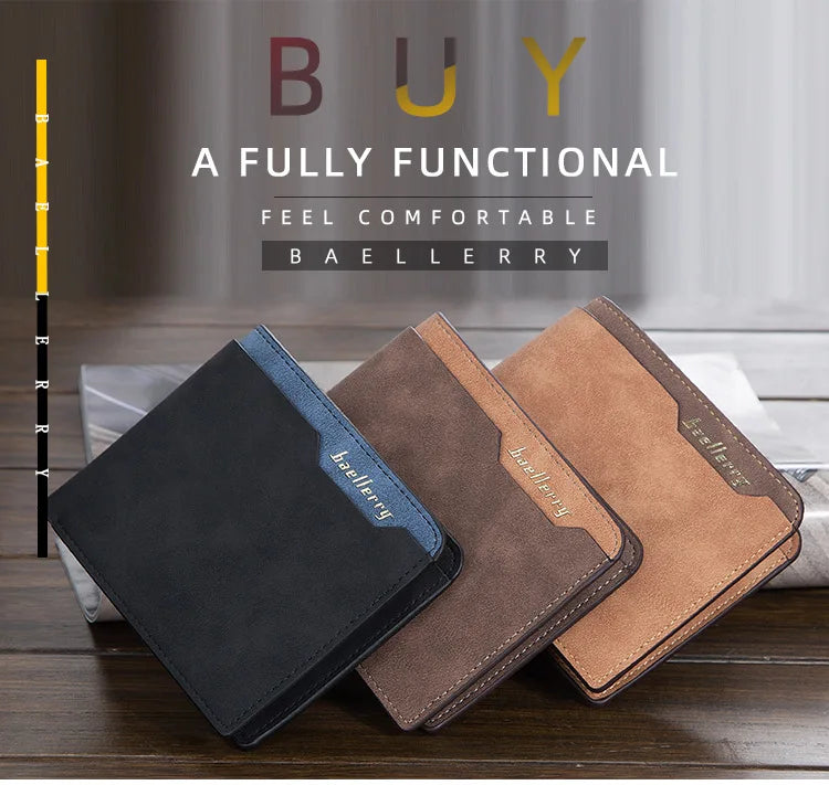 2024 Men Wallets Name Engraving Fashion Short Male Purse Simple Card Holder High Quality Male Purse For Boy Carteria