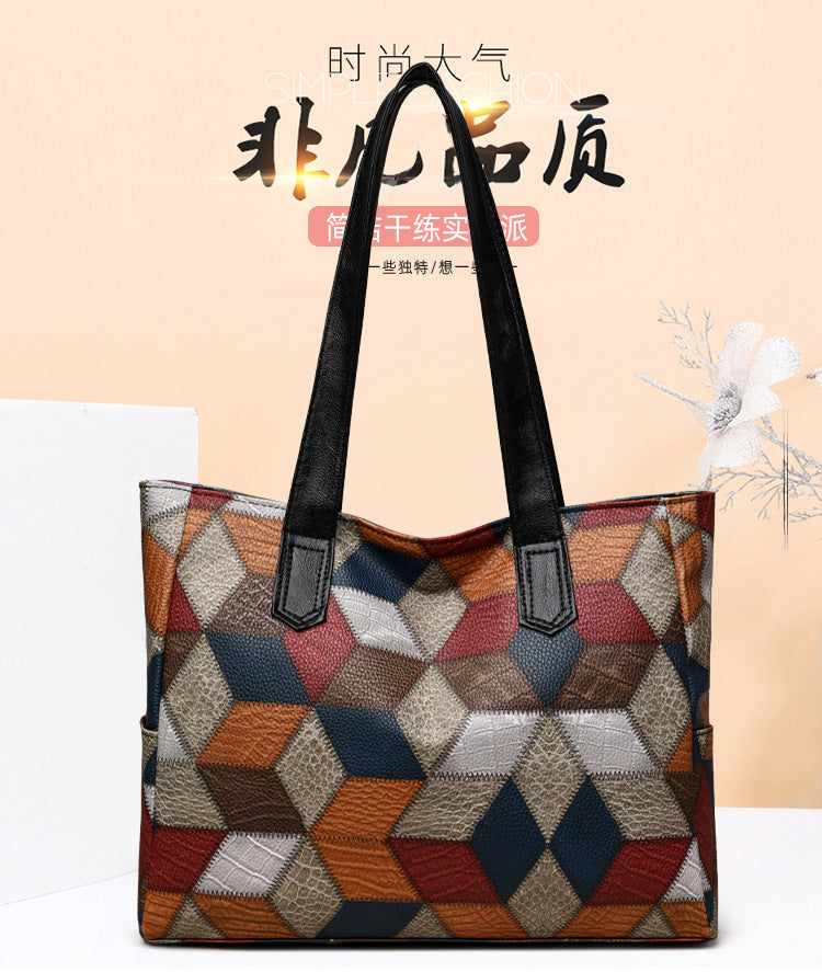 Women's Handbag Women's Shoulder Bag Fashion Purse Vintage Leather Bag Large Capacity Handbag Inclined Shoulder Bag Mom's Bag