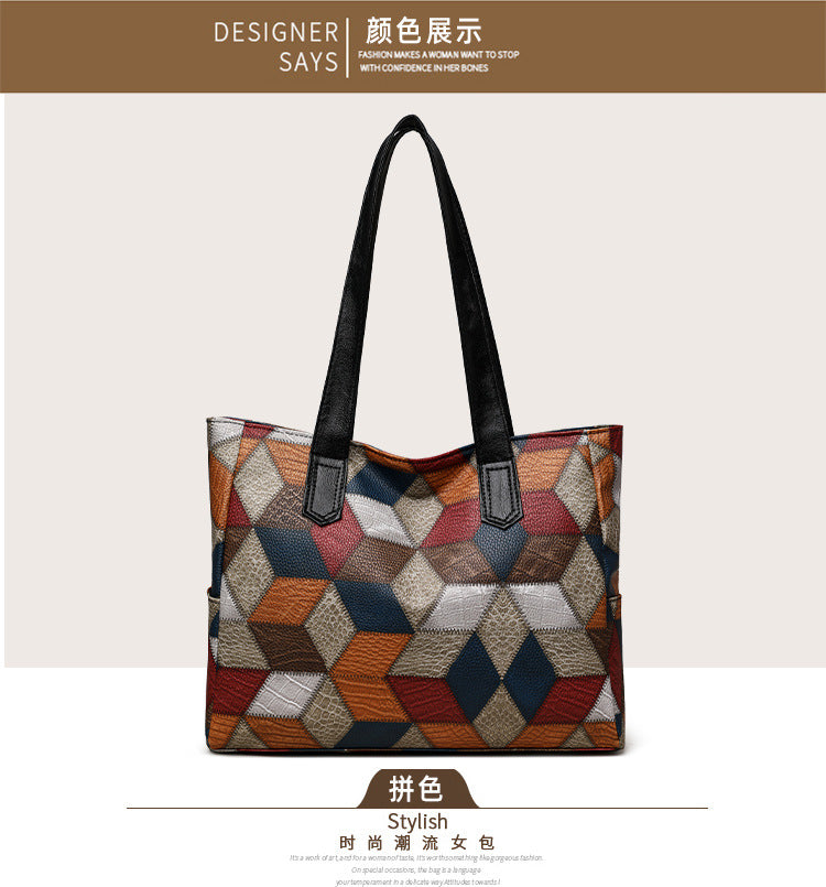 Women's Handbag Women's Shoulder Bag Fashion Purse Vintage Leather Bag Large Capacity Handbag Inclined Shoulder Bag Mom's Bag