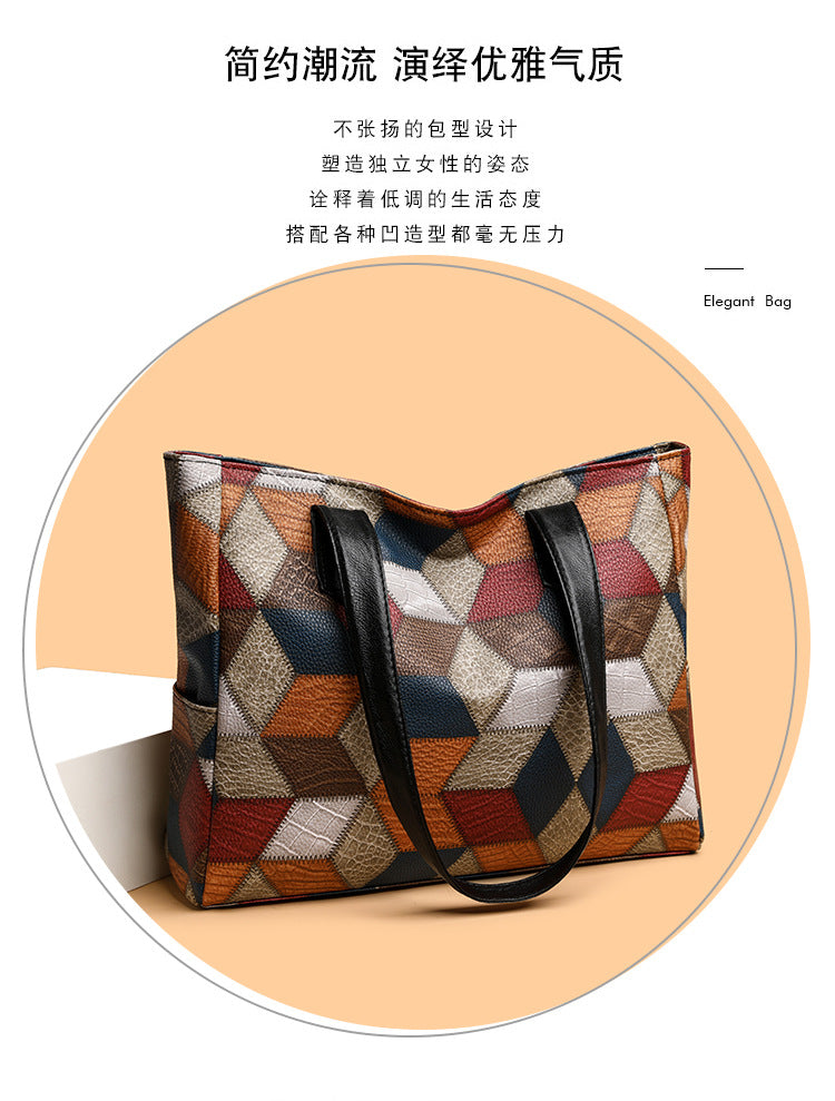 Women's Handbag Women's Shoulder Bag Fashion Purse Vintage Leather Bag Large Capacity Handbag Inclined Shoulder Bag Mom's Bag