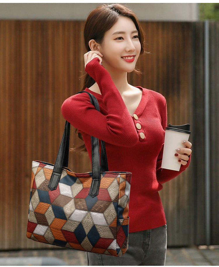 Women's Handbag Women's Shoulder Bag Fashion Purse Vintage Leather Bag Large Capacity Handbag Inclined Shoulder Bag Mom's Bag