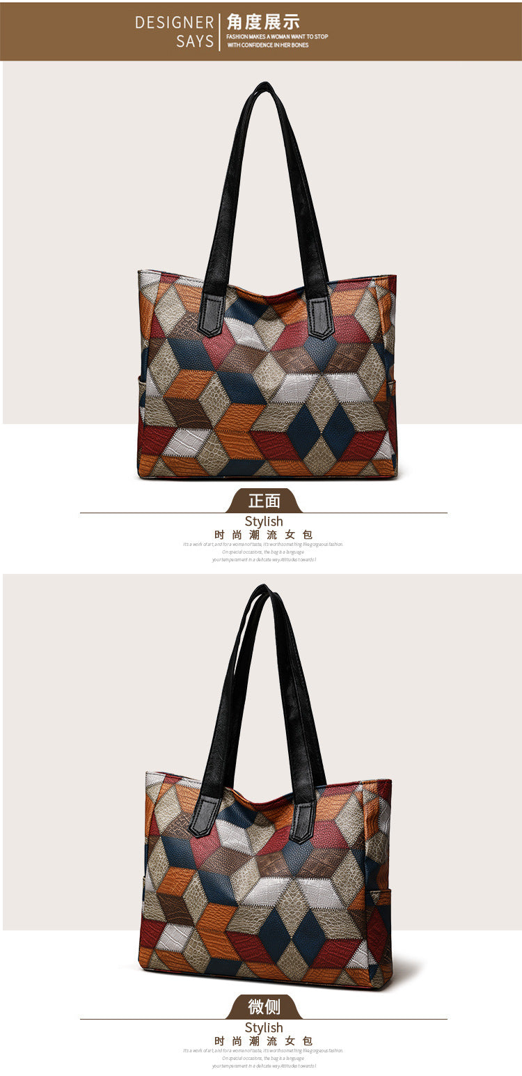 Women's Handbag Women's Shoulder Bag Fashion Purse Vintage Leather Bag Large Capacity Handbag Inclined Shoulder Bag Mom's Bag