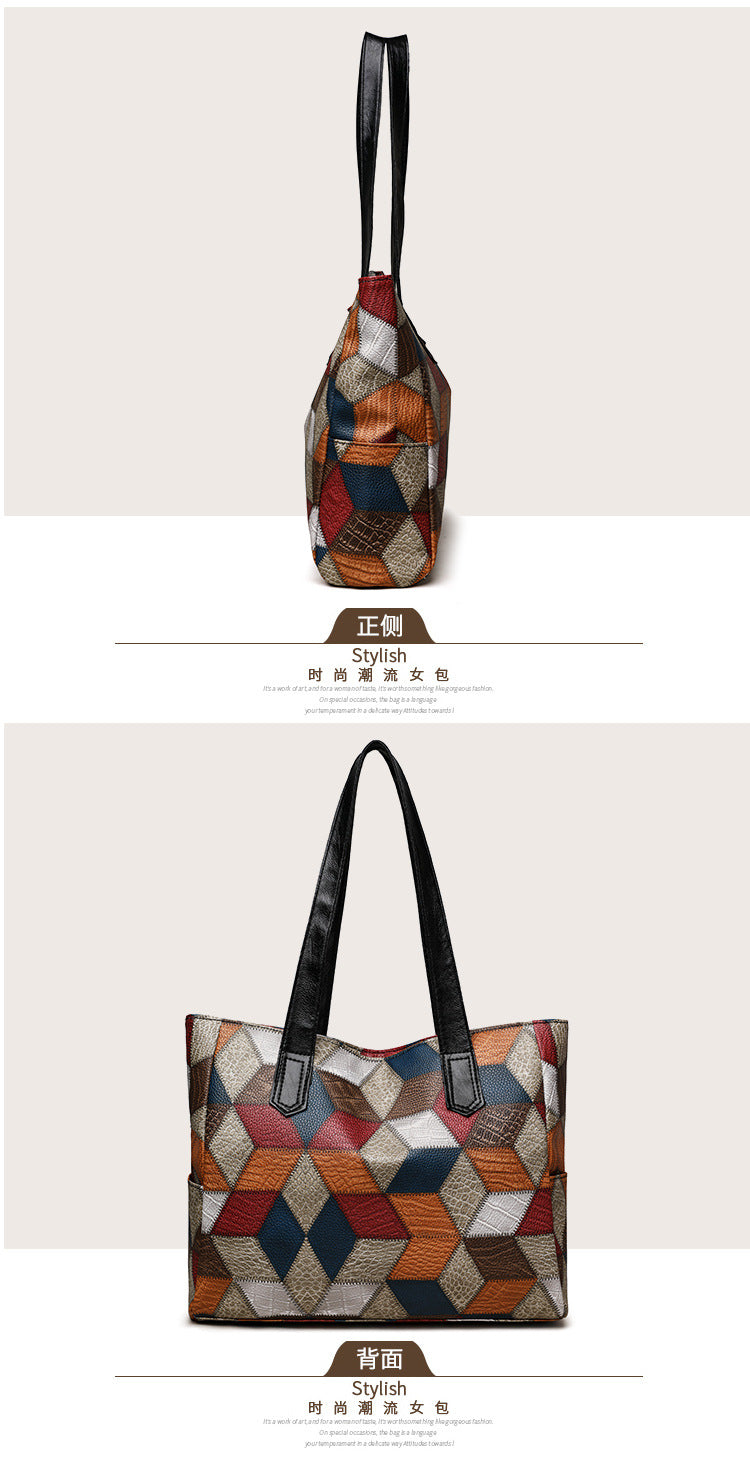 Women's Handbag Women's Shoulder Bag Fashion Purse Vintage Leather Bag Large Capacity Handbag Inclined Shoulder Bag Mom's Bag