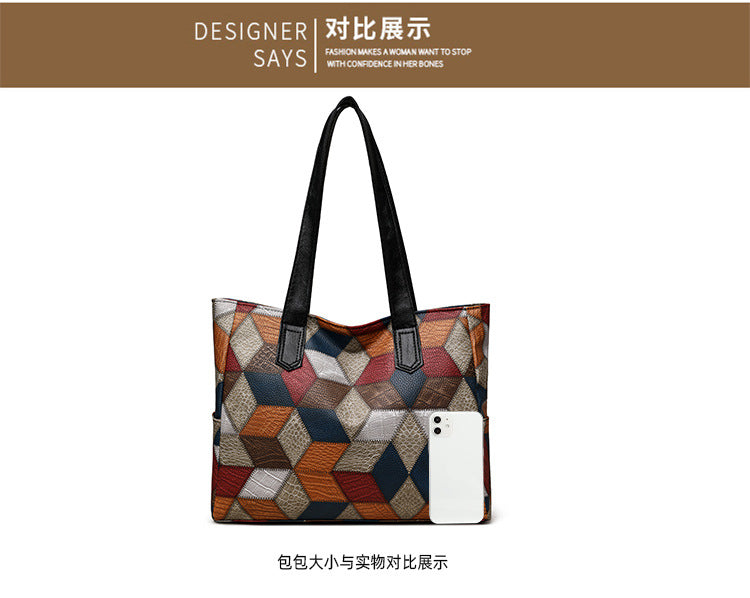 Women's Handbag Women's Shoulder Bag Fashion Purse Vintage Leather Bag Large Capacity Handbag Inclined Shoulder Bag Mom's Bag