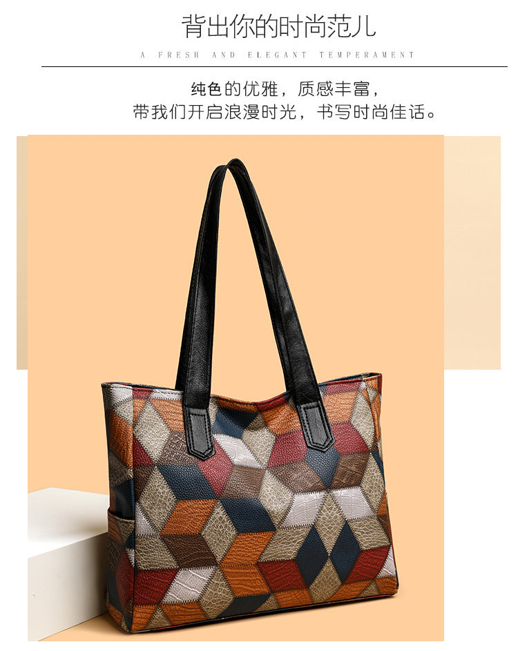 Women's Handbag Women's Shoulder Bag Fashion Purse Vintage Leather Bag Large Capacity Handbag Inclined Shoulder Bag Mom's Bag