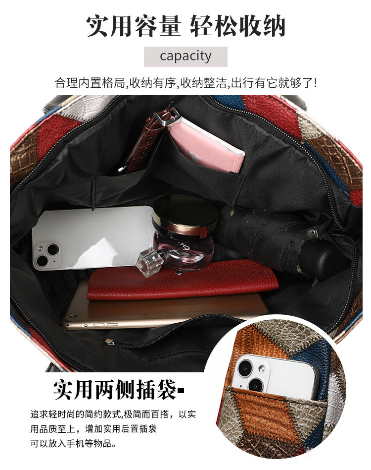 Women's Handbag Women's Shoulder Bag Fashion Purse Vintage Leather Bag Large Capacity Handbag Inclined Shoulder Bag Mom's Bag