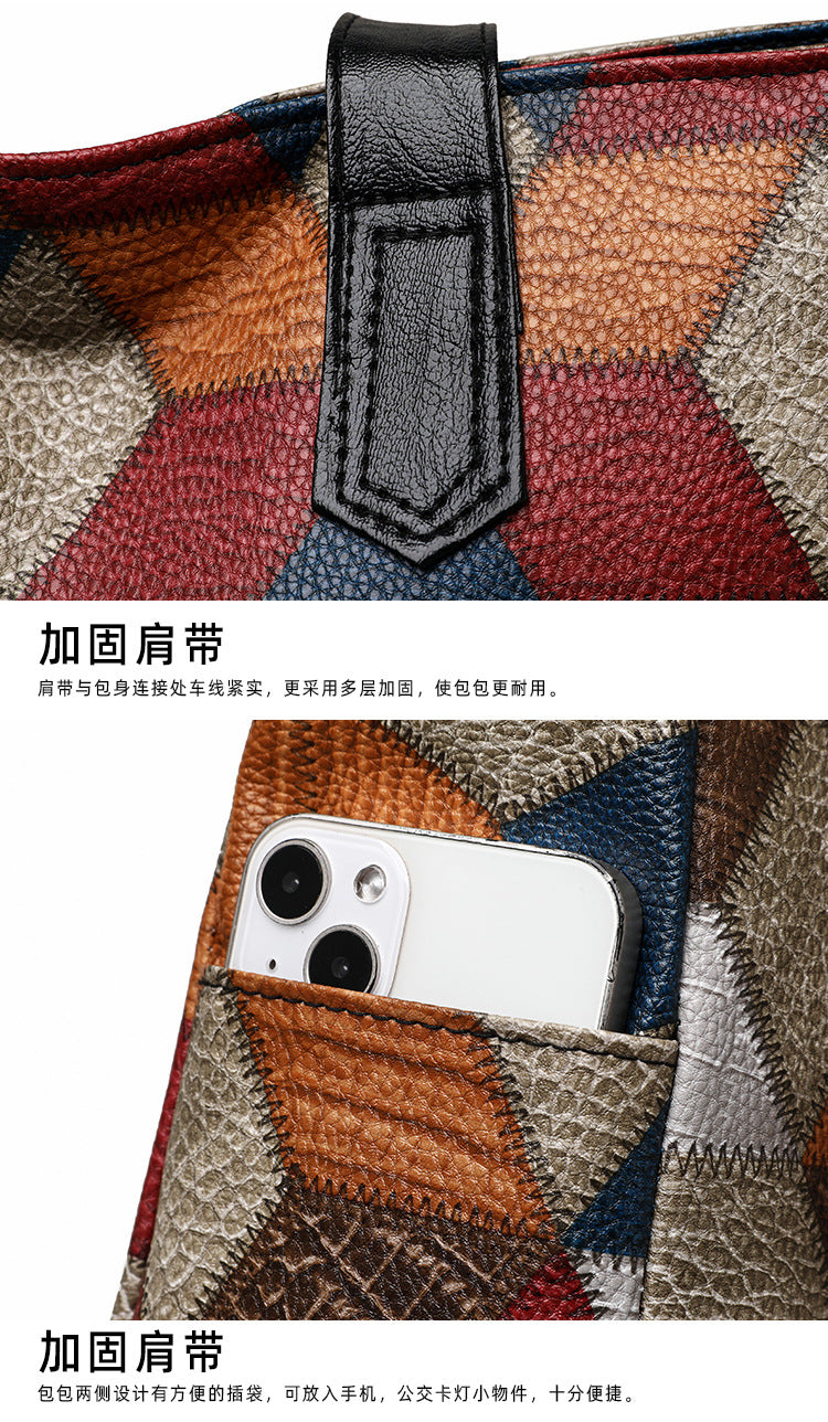 Women's Handbag Women's Shoulder Bag Fashion Purse Vintage Leather Bag Large Capacity Handbag Inclined Shoulder Bag Mom's Bag