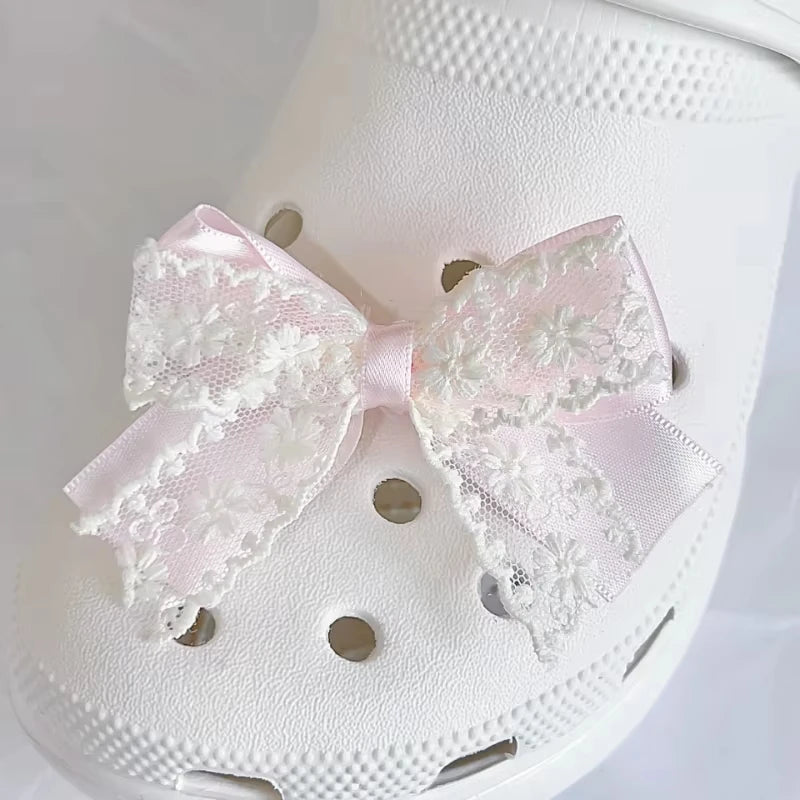 New Bow High-End Feel Ins Style Shoes Accessories DIY Shoe Accessories Beach Shoe Accessories elegant Pink Designs Party Gifts