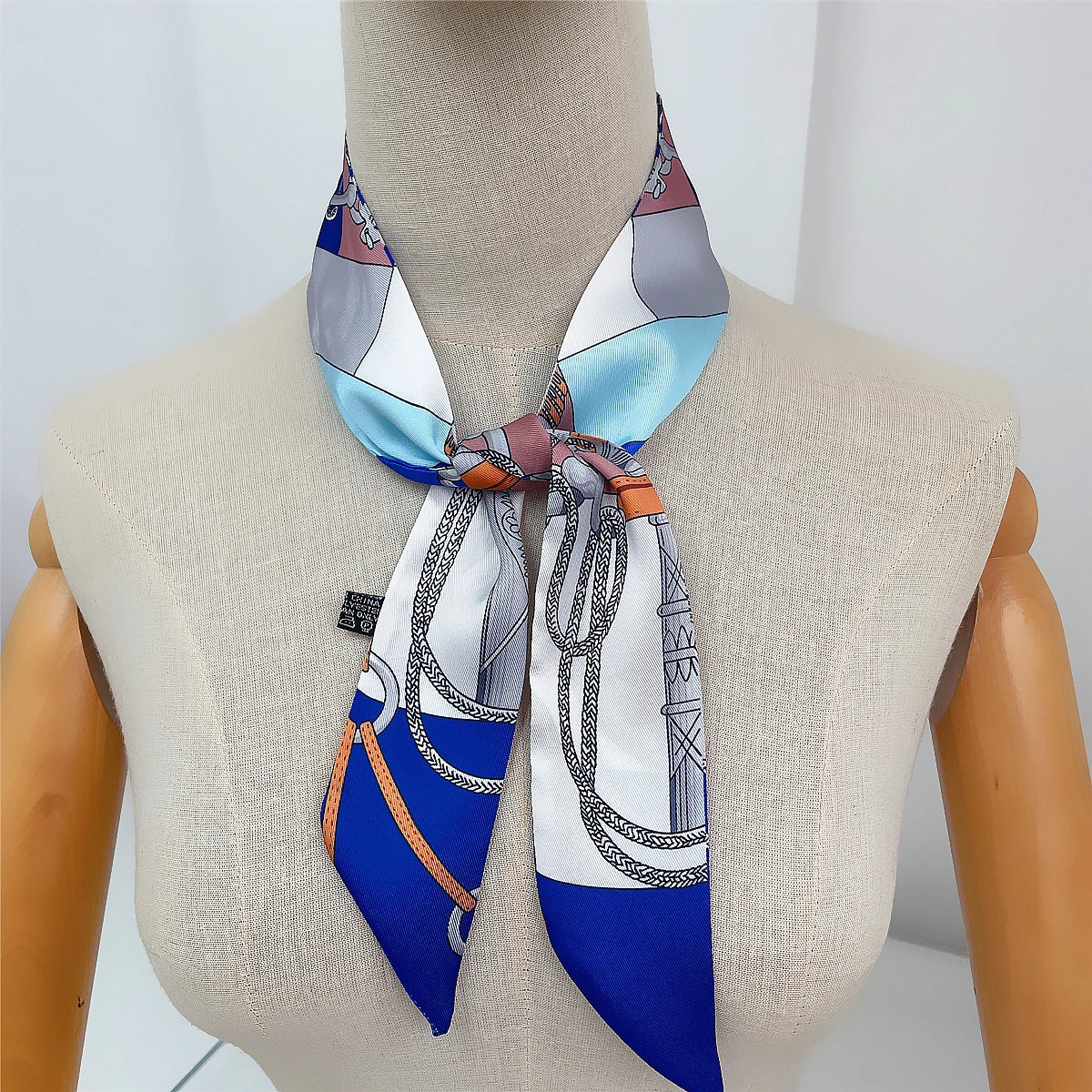 Women Scarf 2024 New Brand Design Luxury Twill Silk Scarf Fashion Headband Foulard Skinny Hair Bag Scarves Neckerchief
