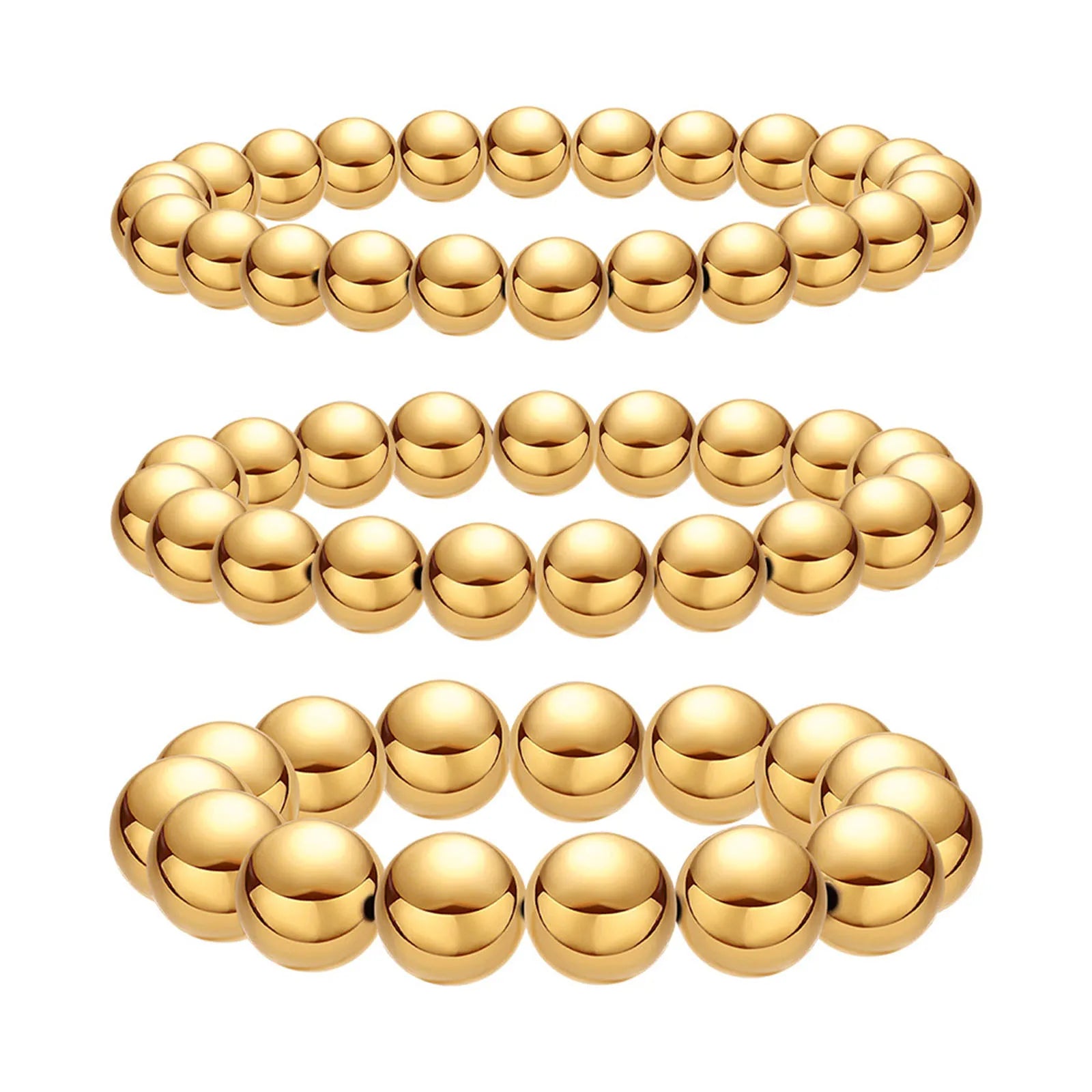 Stylish Simple 18K Real Gold Plated Beaded Bracelet For Women Jewelry Elastic Dainty Bracelets Delicate Bracelets Unisex Party