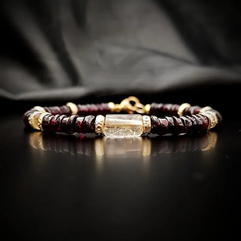 Bracelets suitable for both men and women, ruby and citrine. A gift for him or her. Minimalism