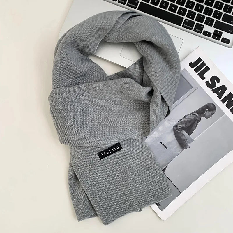 Men's scarf new winter pure black middle-aged and elderly versatile men's scarf youth British style scarf shawl