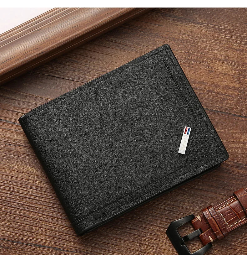 Slim Wallets for Men Rfid Blocking Money Clip Men's Youth Luxury Short Leather Card Holder Thin Minimalist Bifold Man Wallet
