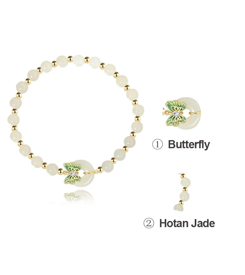 Women's Handmade Bracelet Round Beads With S925 Silver Gold-Plated Enamel - Multiple Styles Straight For Birthday Gift