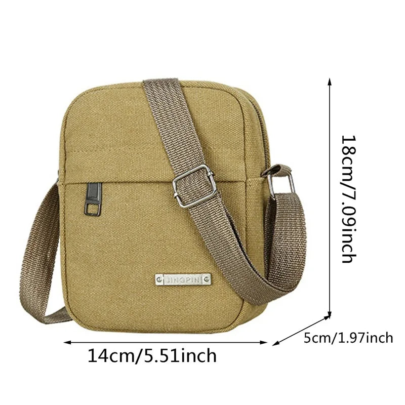 Men's Fashion Canvas Small Bag Casual Men Mini Handbags Male Crossbody Shoulder Messenger Bags For Men Business Sidebag